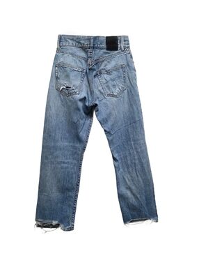 R13 Boyfriend Jeans Size 25 “Bain w Rips” Distressed Light Blue Made in Italy